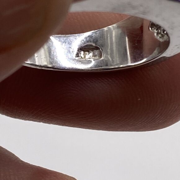 Vintage Park Lane 3 Piece Set Silver Tone Faux Amethyst Ring Sz7 Clip Earrings - Picture 6 of 14